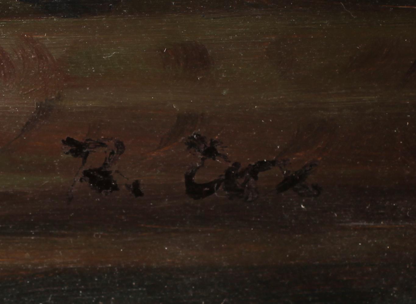 OKÄND KONSTNÄR, olja på pannå, otydligt signerad, 1900-talets andra hälft.