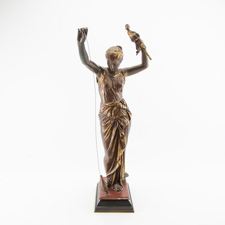 Okänd konstnär 1900-tal, skulptur Kvinna med slända.