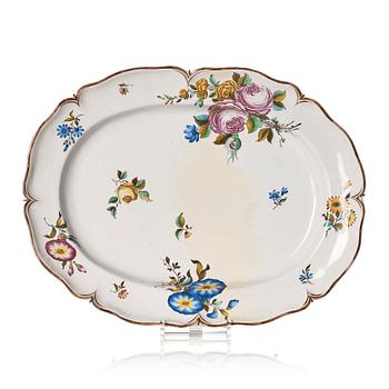 421. A Swedish Marieberge faience dish, 18th Century.