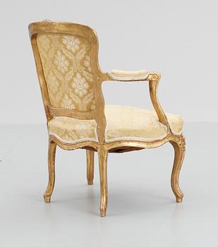 A Swedish Rococo 18th century armchair.