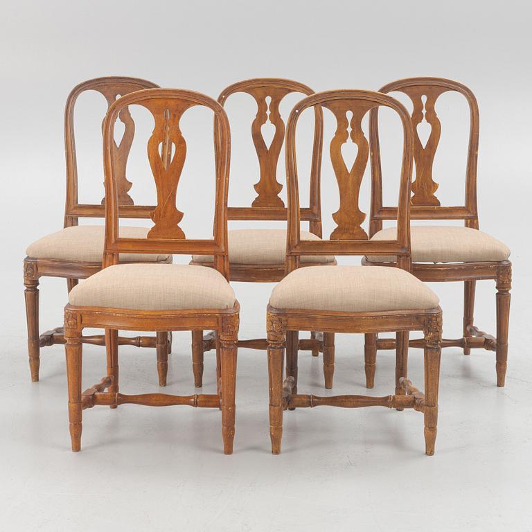 Chairs, 5 pcs, "Hallunda", Gustavian style, IKEA's 18th-century series, 1990s.