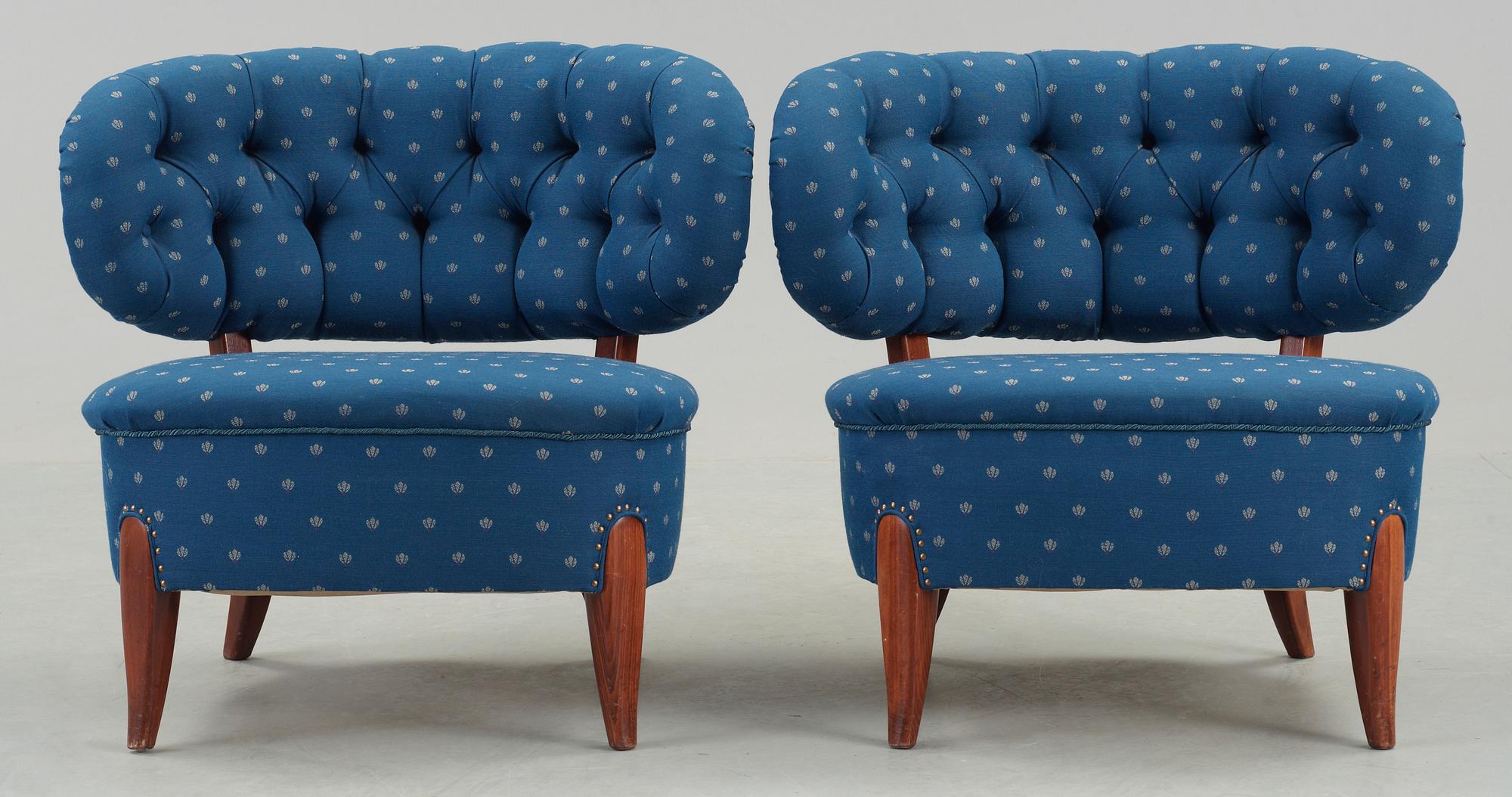 FÅTÖLJER, ett par, Otto Schultz, 1940-50-tal.