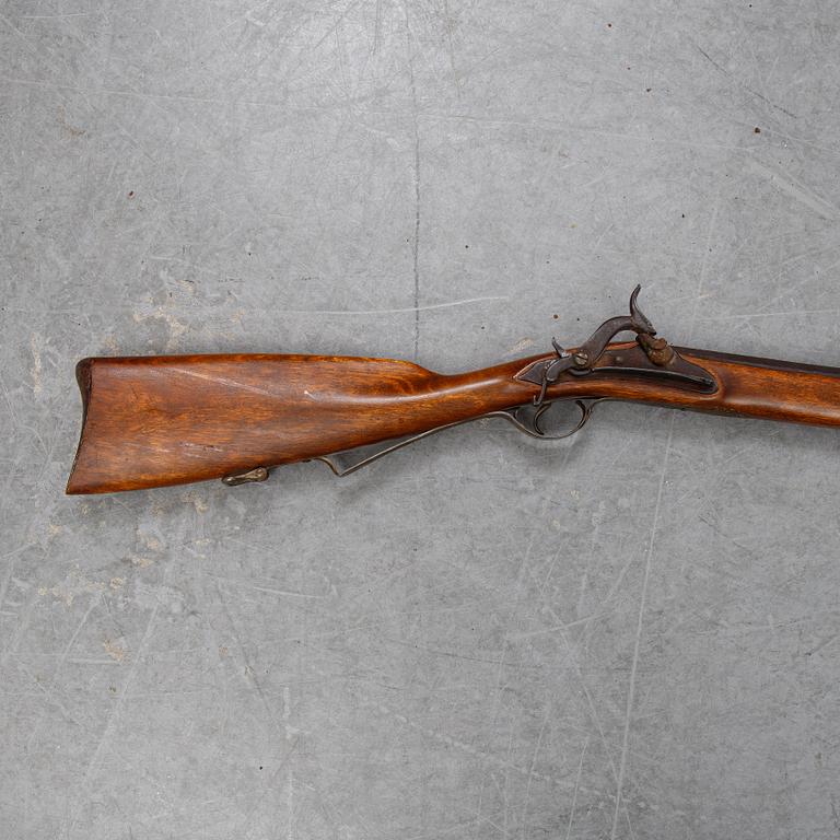 A percussion snap lock rifle, 19th Century.