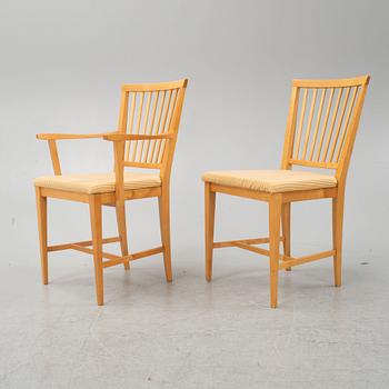 Carl Malmsten, chairs, 12 pcs "Vardags", and table, Stolab.
