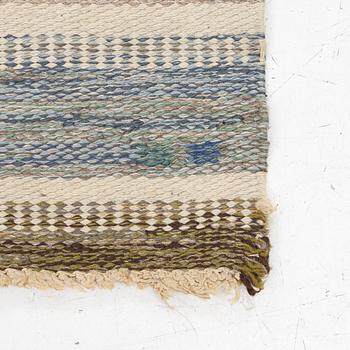 A, flat weave rug, signed JLH (Jönköping County Handicrafts), approx. 242 x 172 cm.