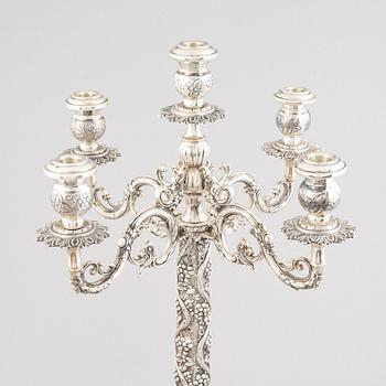 Candelabrum, silver, 20th century.