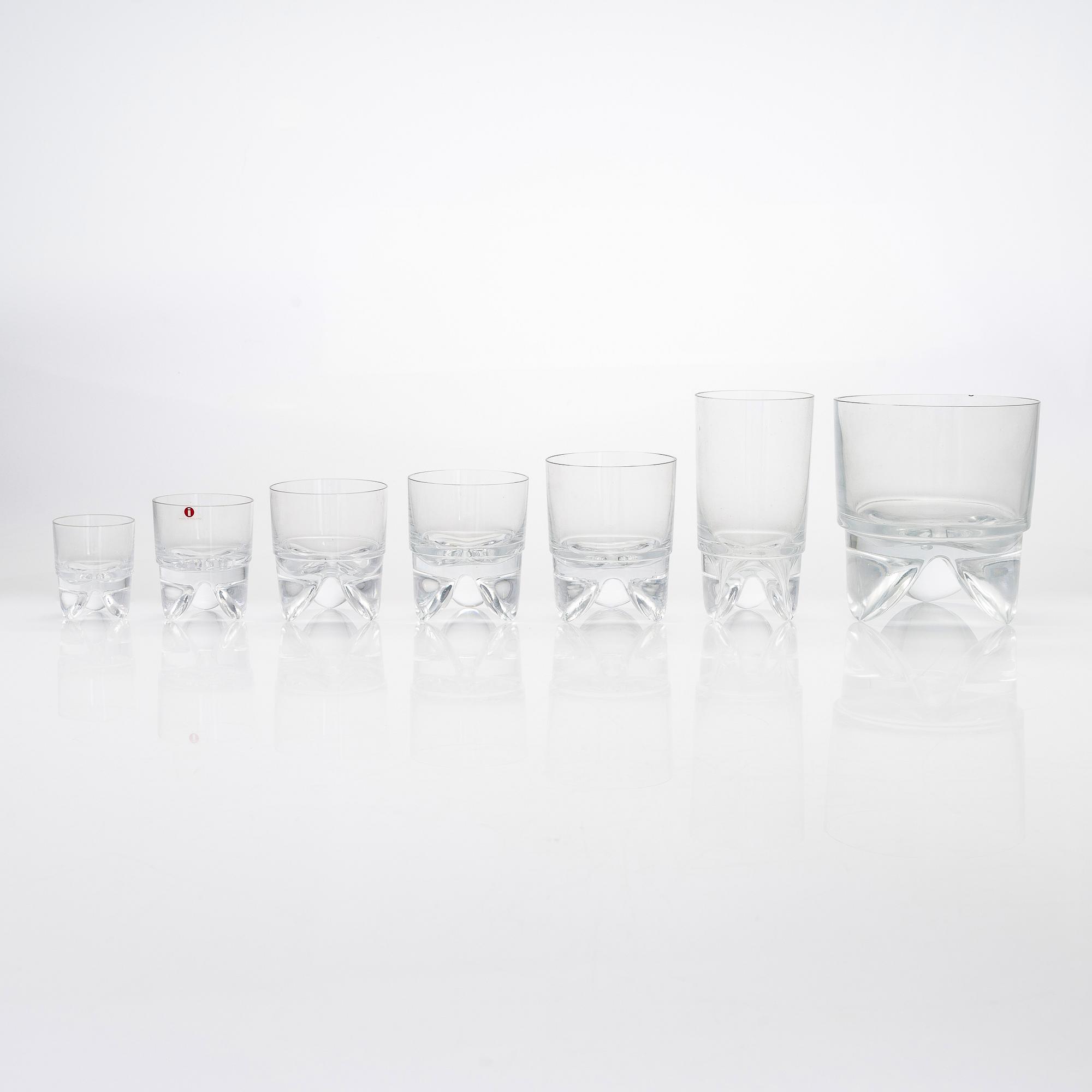 Timo Sarpaneva, dricksglas, 67 st, "Kippis" 2399 för Iittala. I produktion 1975-1978.