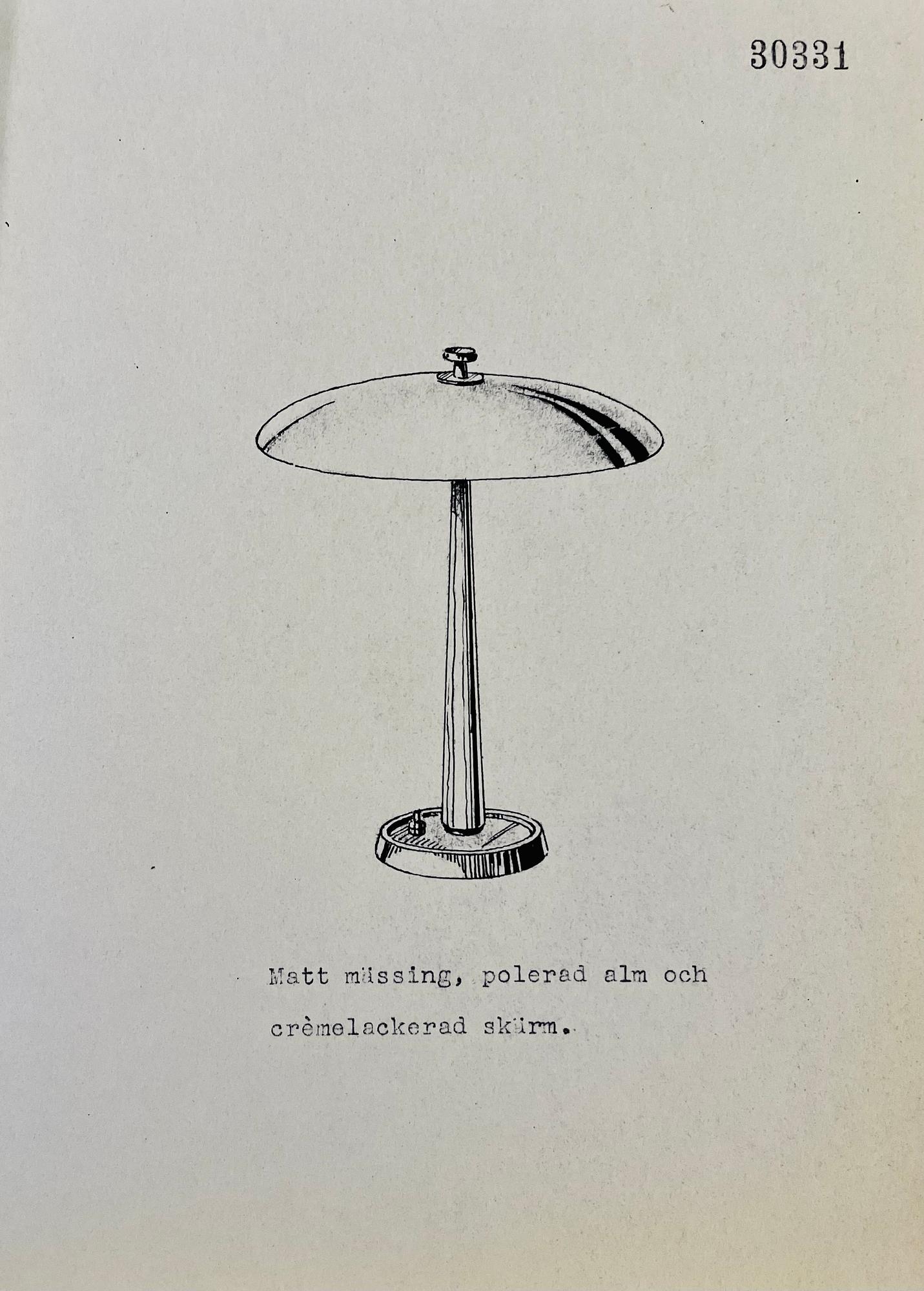 Bertil Brisborg, or Erik Tidstrand, a pair of table lamps, model "30331", Nordiska Kompaniet, 1940s.