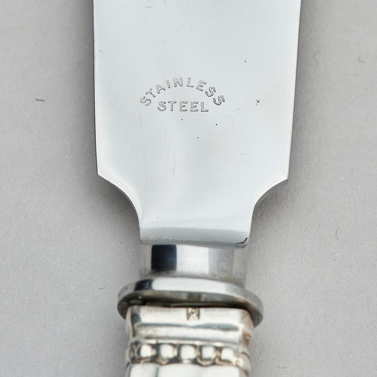 Georg Jensen, bestickservis, 153 delar, "Konge/Acorn", sterling silver och rostfritt, design Johan Rohde, Köpenhamn 1933-1944.