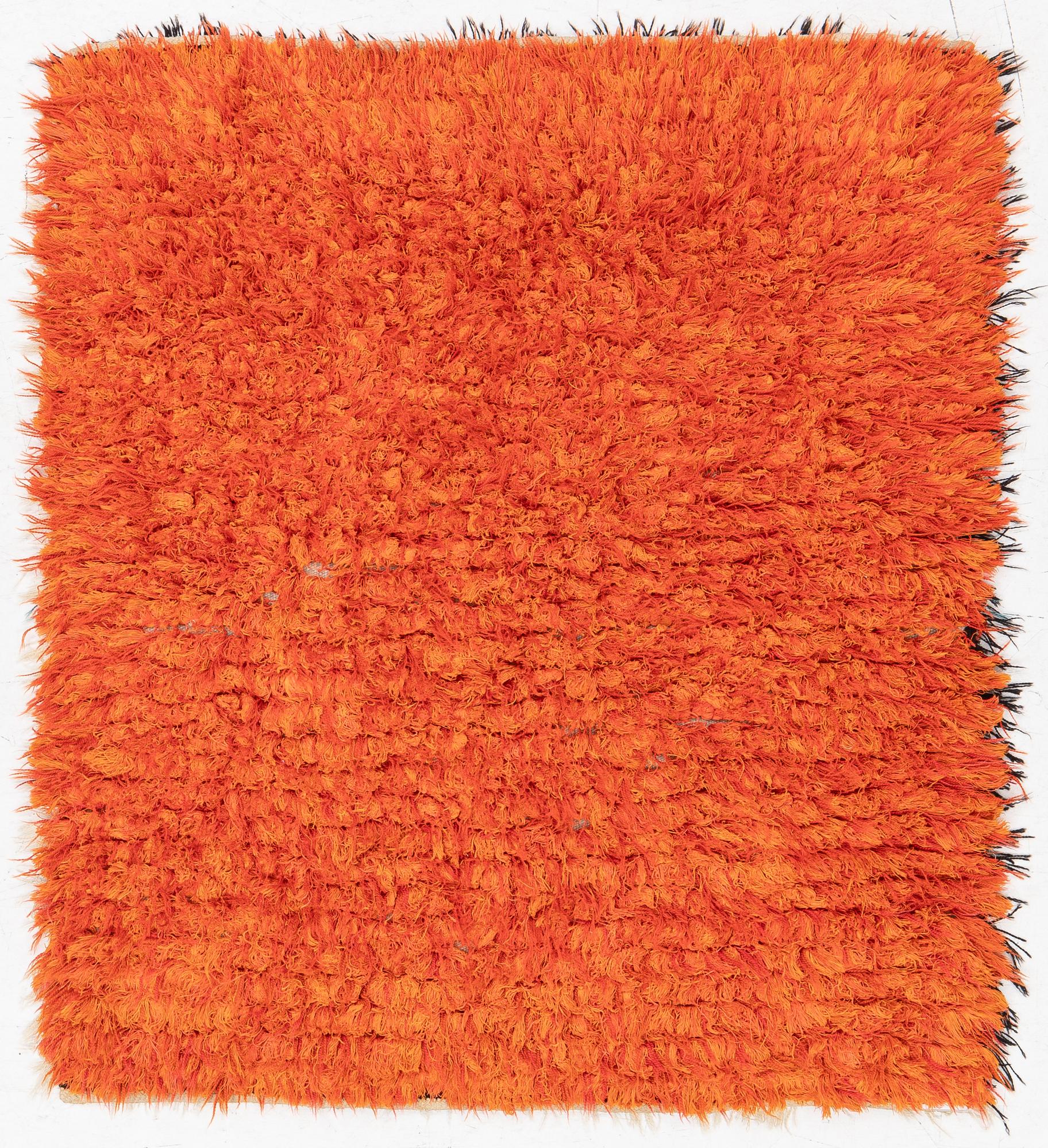 Astrid Sampe, matta, dubbelrya, "Red Dog", Nordiska Kompaniets Textilkammare, ca 120 x 105 cm.
