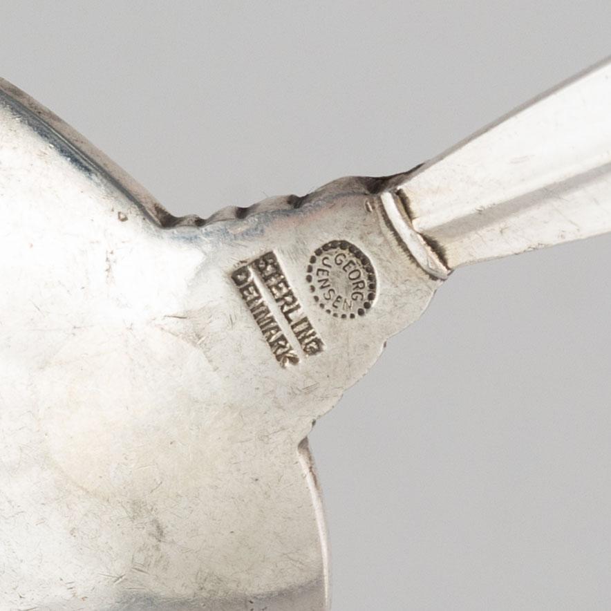 Johan Rohde, cutlery, 3 pieces, silver, model Dronning/Acanthus, Georg Jensen, Denmark.
