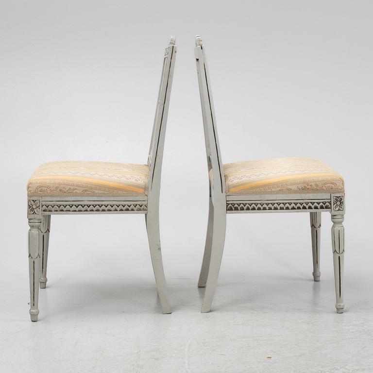 A set of nine late Gustavian chairs, late 18th century.
