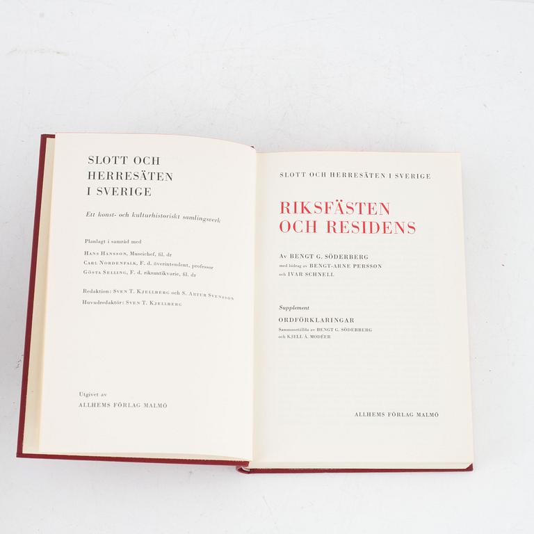 Books, 'Svenska slott och herresäten', Allhems Förlag, Malmö. (18 volumes).