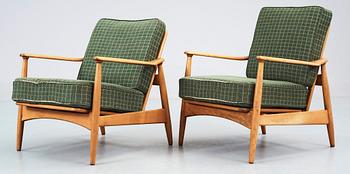 FÅTÖLJER, ett par, 1950/60-tal.
