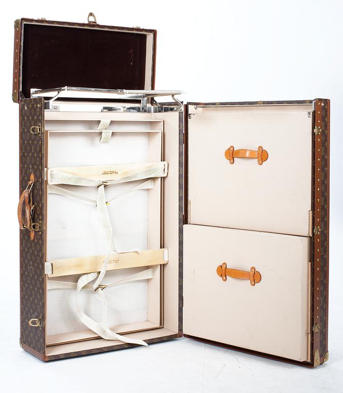 A Louis Vuitton wardrobe trunk.