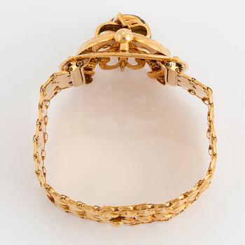 Armband 18K guld med svart emalj, Möllenborg.