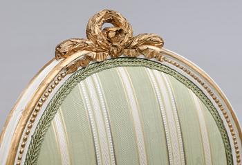 KARMSTOLAR, 1 par, gustaviansk stil, 1900-talets början.