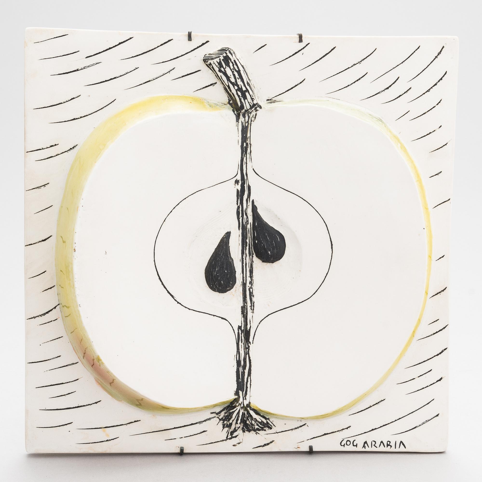 Gunvor Olin-Grönqvist, a ceramic relief signed GOG Arabia.