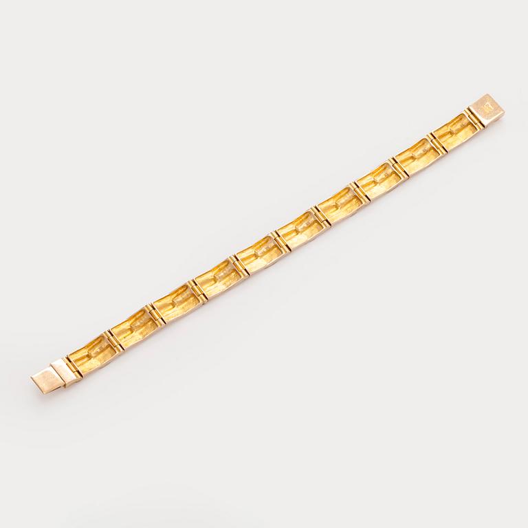 Björn Weckström, a 14K gold 'Cascade' bracelet for Lapponia 1974.