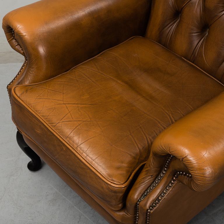 A pair of second half of the 20th century chesterfield model easy chairs.