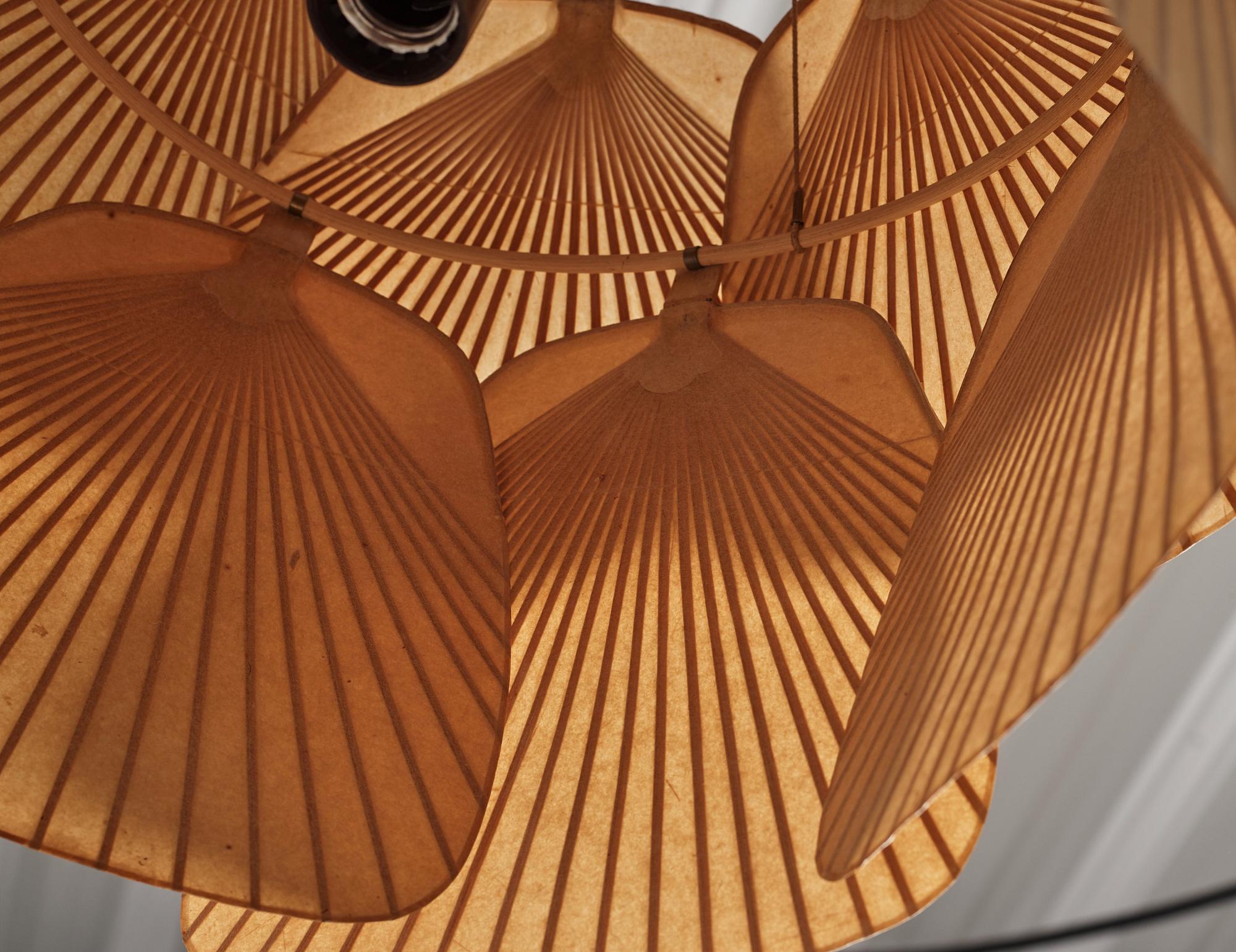 Ingo Maurer, an 'Uchiwa' ceiling light, for M Design, probably 1970s.