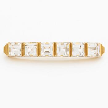 Wiwen Nilsson, a brooch, 18K gold with faceted rock crystal, Lund 1942.