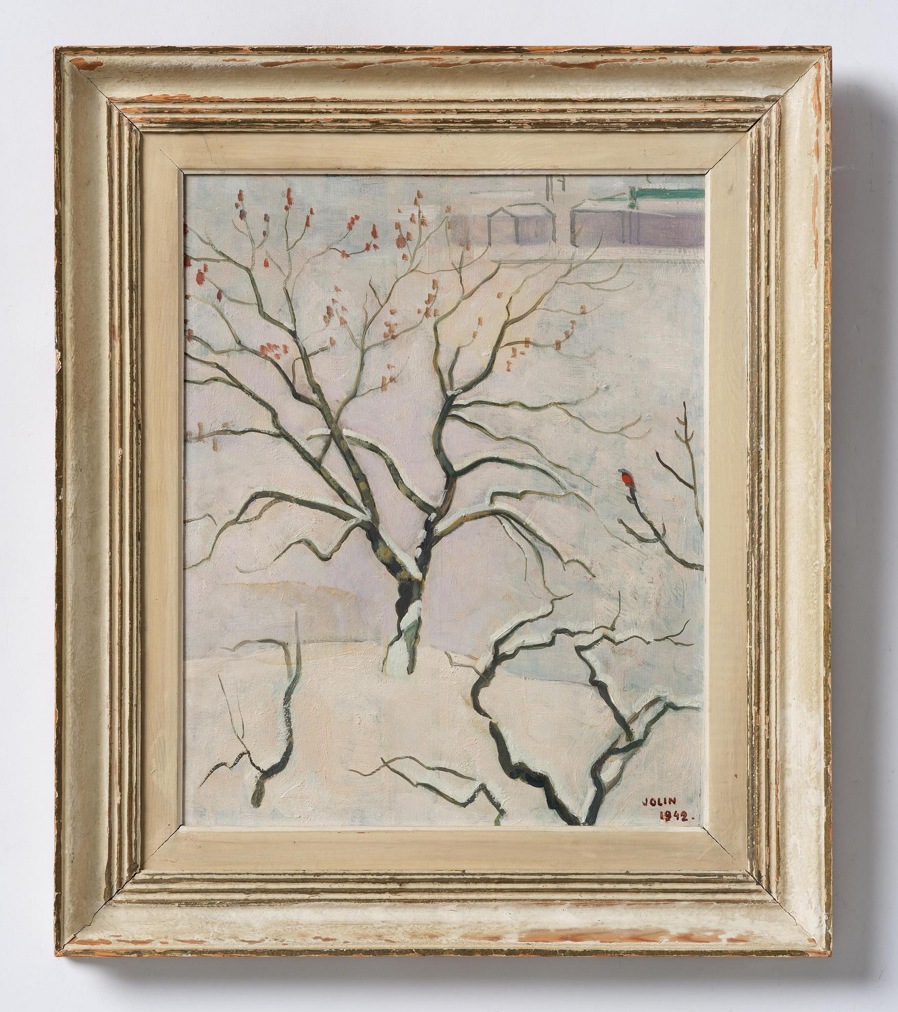 Einar Jolin, Winter Tree with Bullfinch.