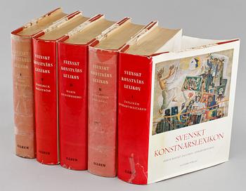 BOKVERK, 5 vol, "Svenskt konstnärslexikon", Dahlbeck-Hagström (red), Allhems Förlag, Malmö, 1900-talets andra hälft.