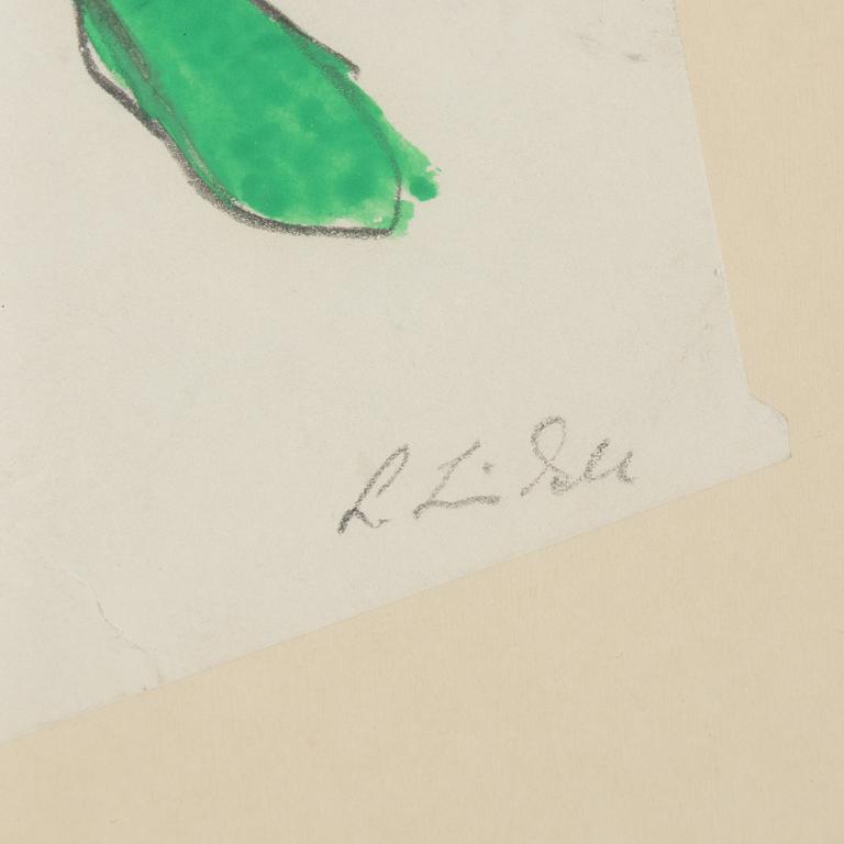 Lage Lindell, gouache, signed.
