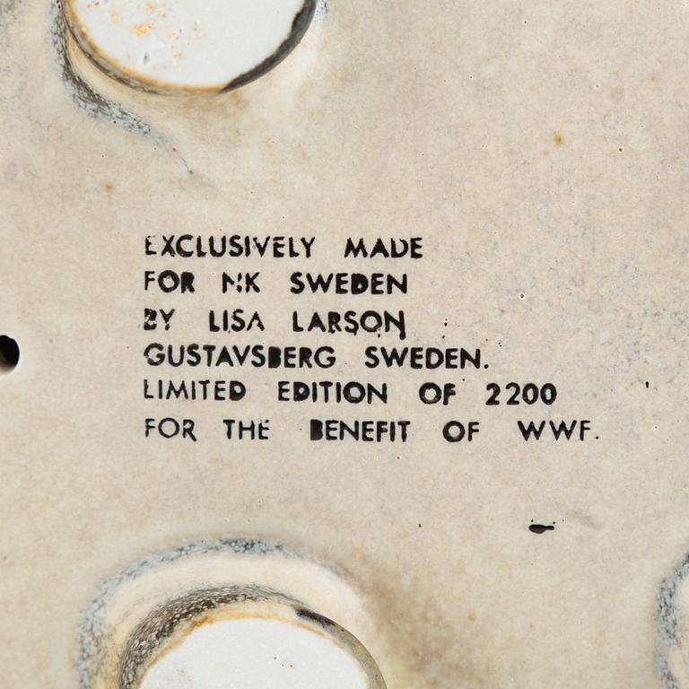Lisa Larson, a 'Hedgehog' figurine, Gustavsberg, NK, Nordiska Kompaniet in collaboration with WWF. Limited edition 2200.