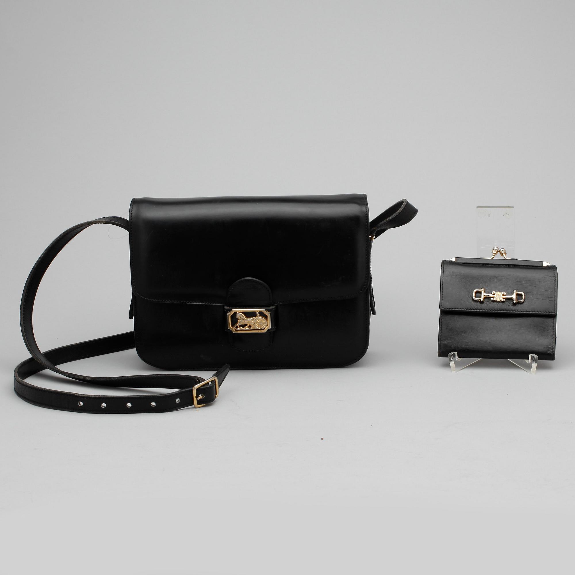 HANDVÄSKA samt PORTMONNÄ, Celine, 1900-talets andra hälft.