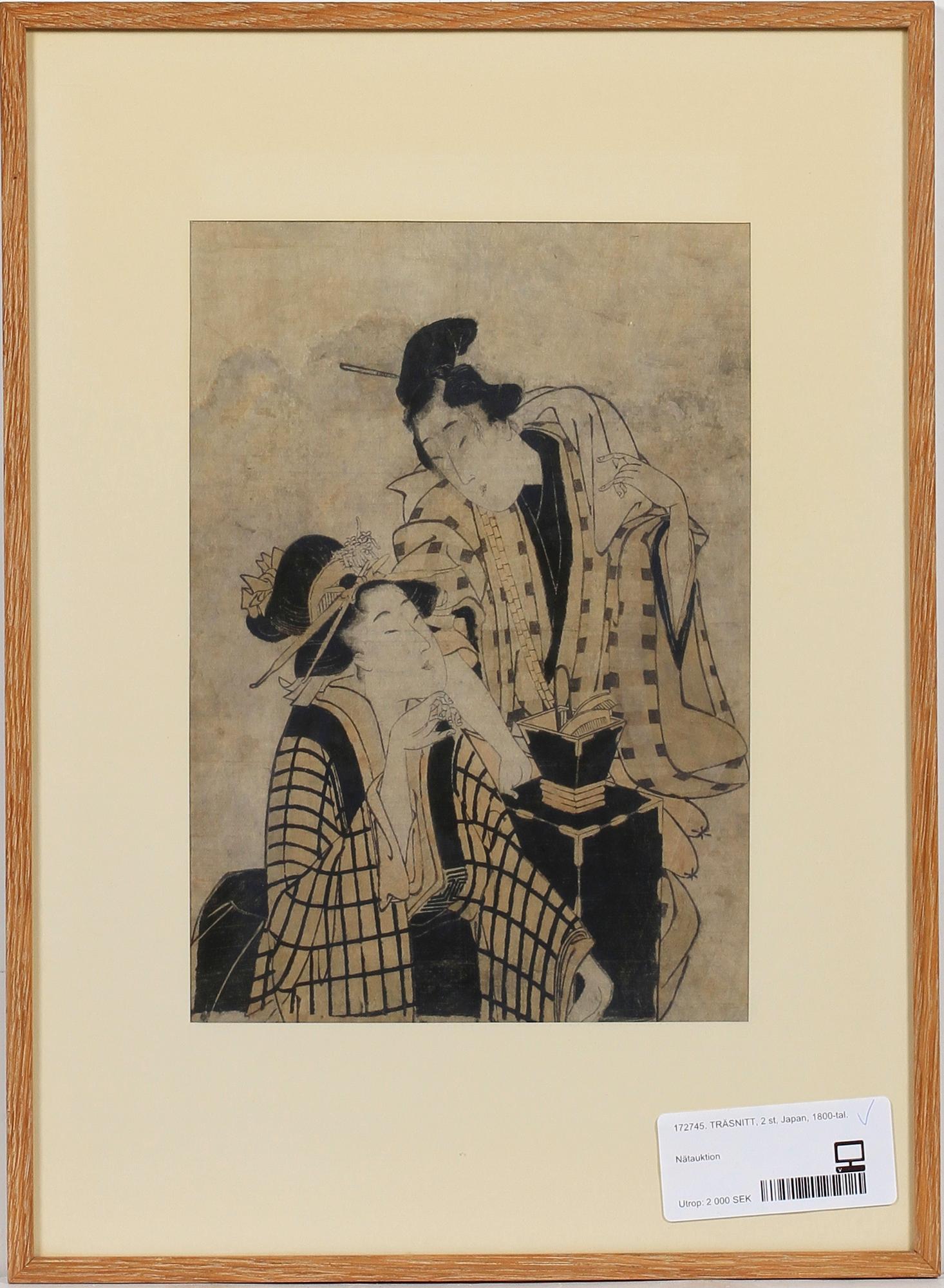 TRÄSNITT, 2 st, Japan, 1800-tal.