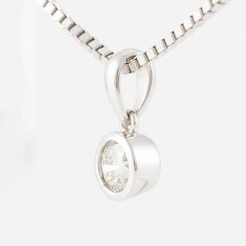 Collier 18K vitguld med briljantslipad diamant 0.40 ct.