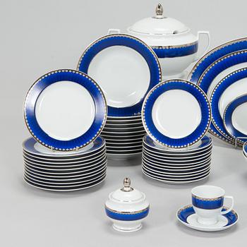 An 86-piece 'Marianne Royal Blue' porcelain dinner service, Christineholm, Millennium series 2000.