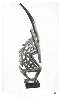 HEADDRESS Tshiwara/Ciwara (stylized male antelope). Wooden sculpture.