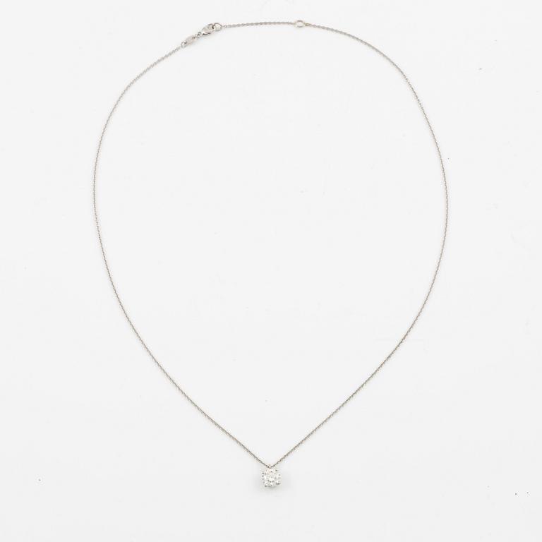 Necklace, Patrik af Forselles, 18K white gold with a brilliant-cut diamond 1.01 ct accompanied by GIA certificate.