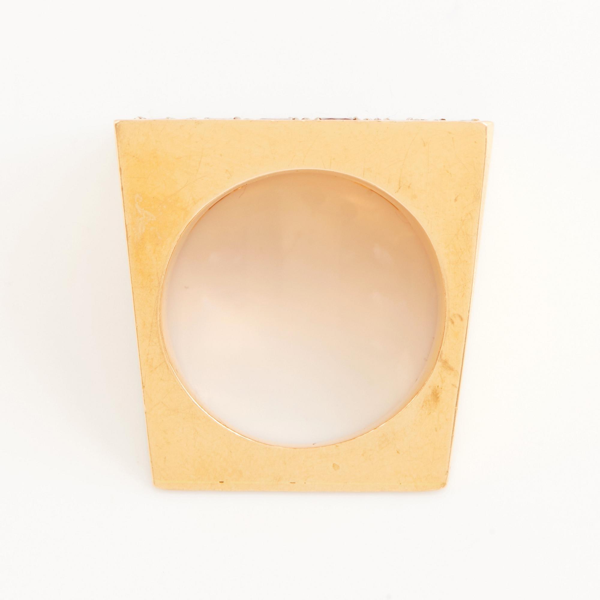 Kristian Nilsson, an 18K gold ring set with round faceted coloured stones, Stockholm 1985.