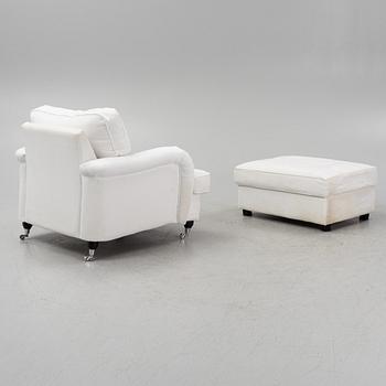 An armchair with a foot stool, Furninova, 21st Century.