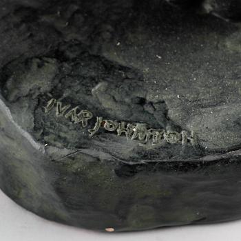 IVAR JOHNSSON, skulptur, gips, signerad.