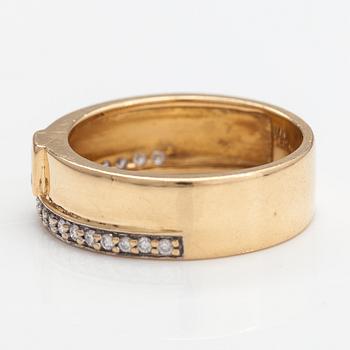 Sormus, 18K kultaa, timantteja n. 0.32 ct yht.