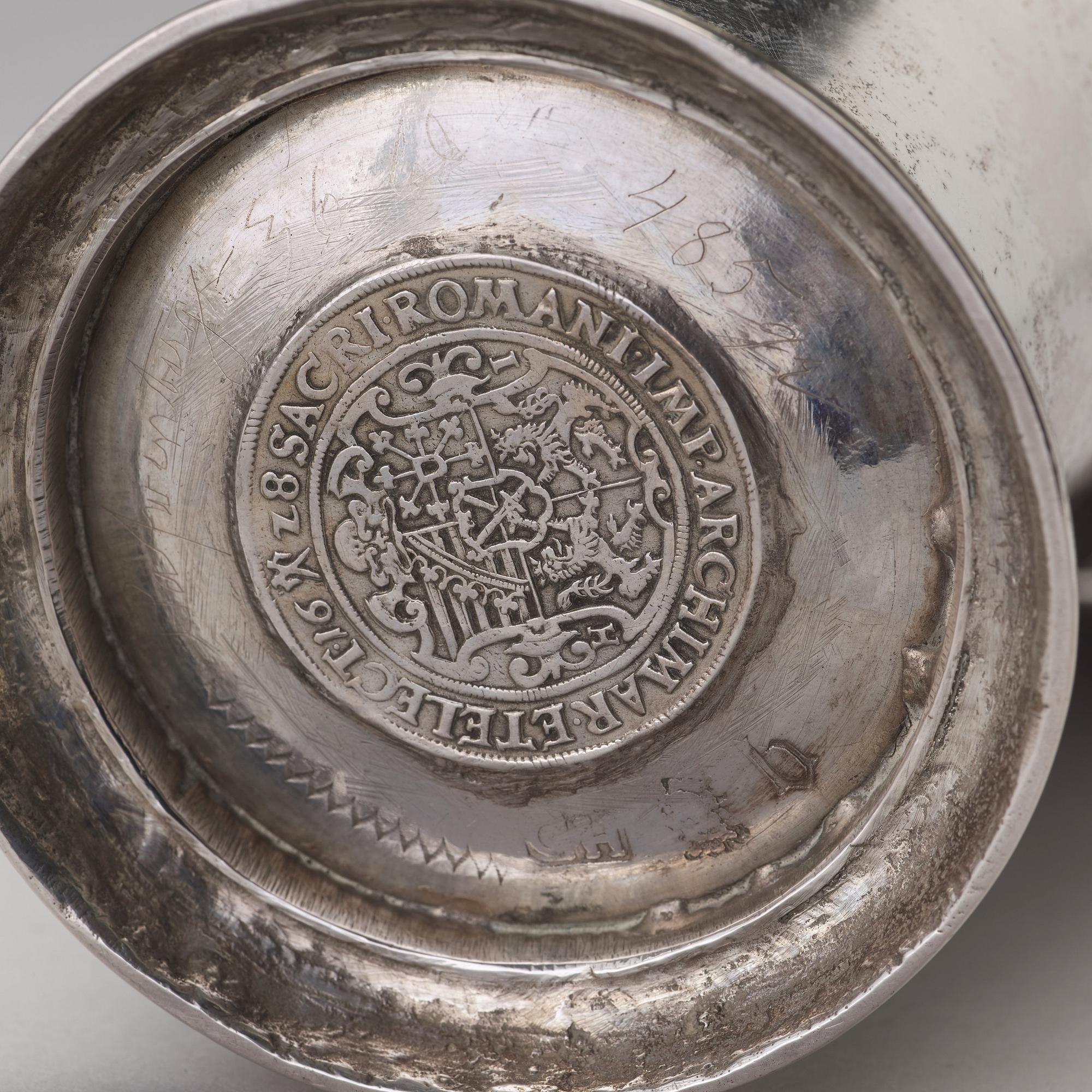 A Swedish 18th century parcel-gilt silver beaker, mark of Gustaf Henning, Stockholm 1752.