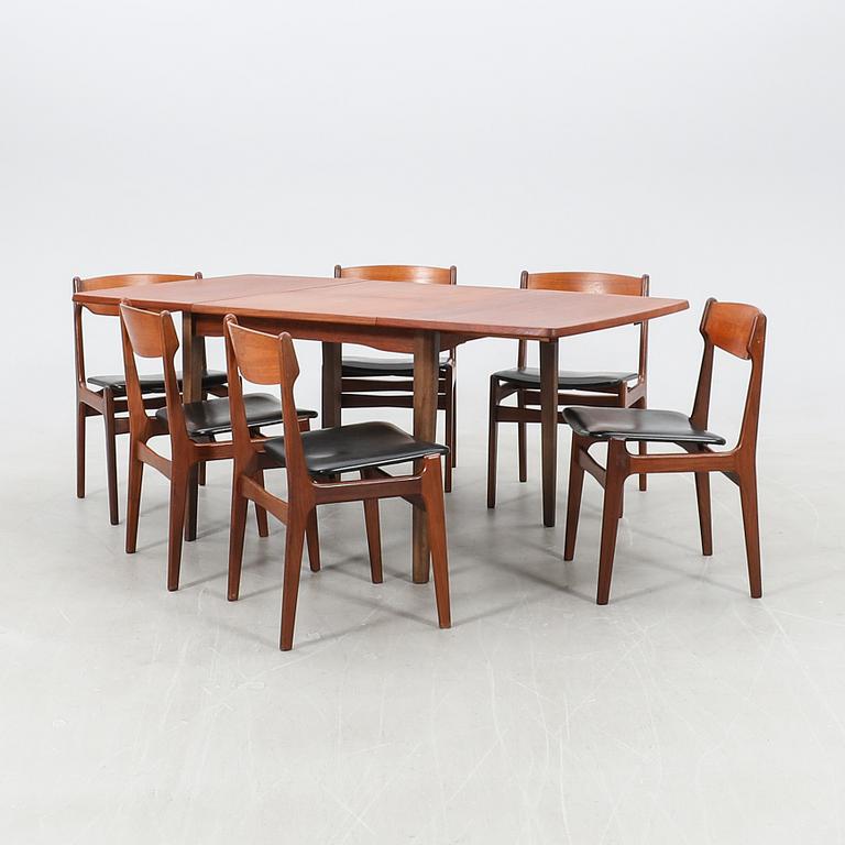 Erik Buch dining set, 7 pieces, G-plan, Denmark, 1960s.