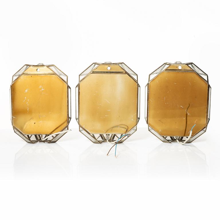 Hijos Esteves, vägglampor, 3 st, Taurus, Spanien, 1900-talets andra hälft.