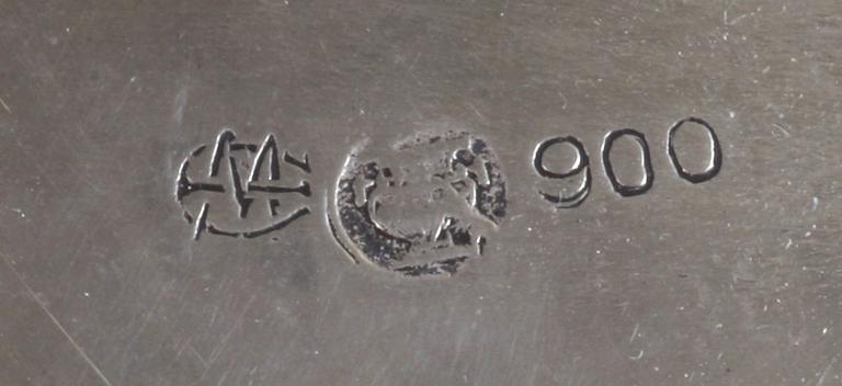 LOCKASK, silver, utländska stämplar, 310 g.