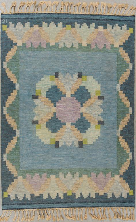 MATTA, rölakan, monogramsignerad IS, Ingegerd Silow. 1900-talets andra hälft. Ca 202 x 139 cm.