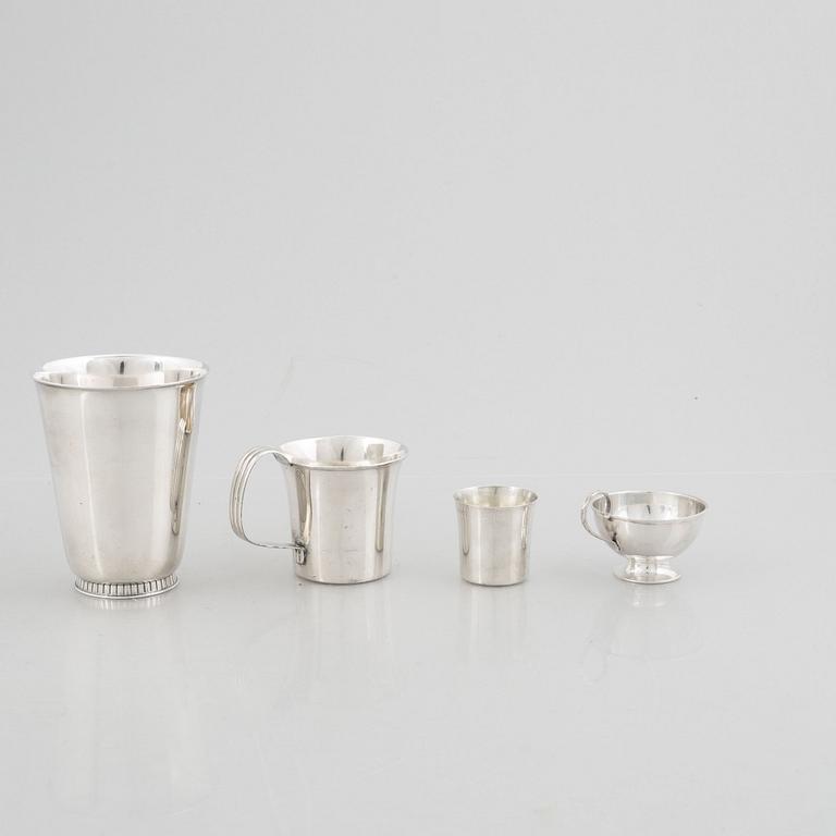 A Set of Silver Cups and Mugs, including mark of GAB, Stockholm 1965 (4 pieces).