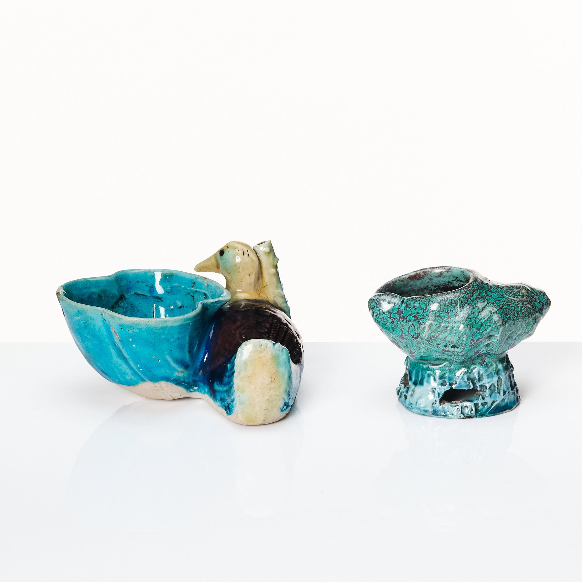 A water dropper and a brush washer, Qing dynasty, 18/19th Century.