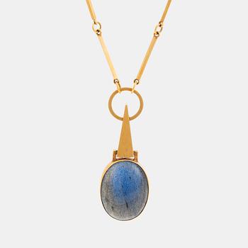 Wiwen Nilsson, a 18K gold and cabochon cut labradorite collier, Lund Sweden 1957.