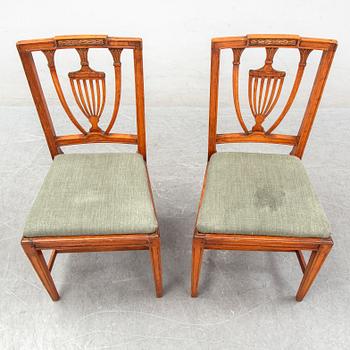 A pair of late Gustavian chairs by Johan Melchior Lundberg, ca 1800.