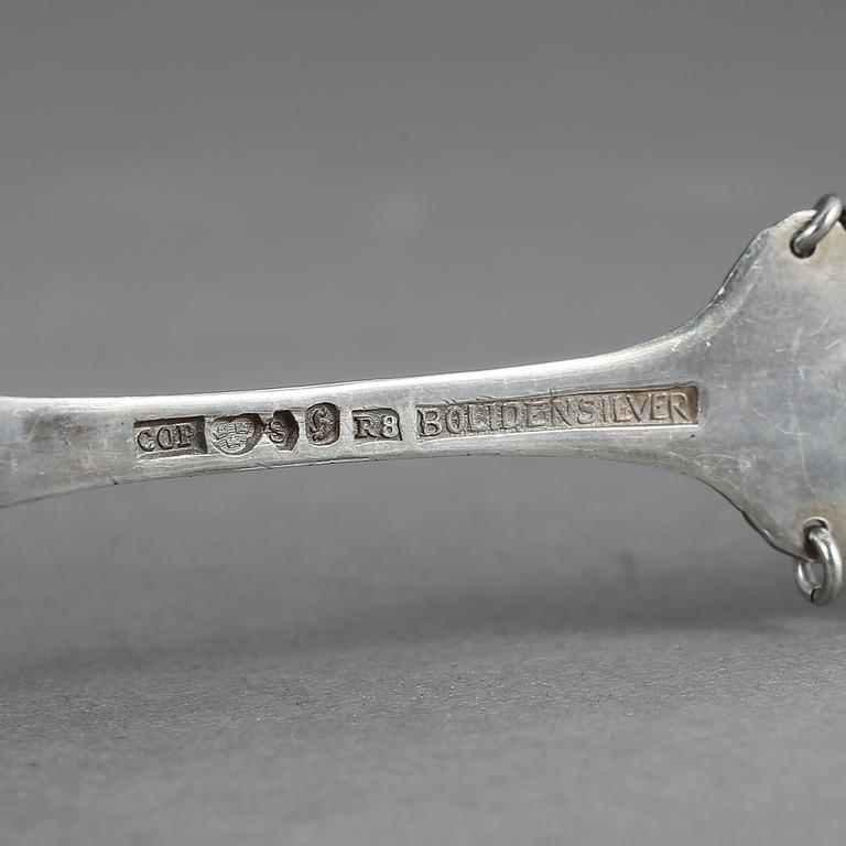 SKEDAR & TÅRTSPADAR, 11 delar, silver, bla Persson Ur Optisk-&Guldsmedsaffär, Haparanda 1925-43. Vikt ca 320 gram.